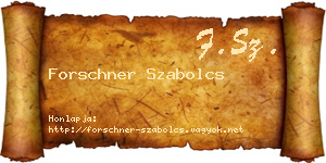 Forschner Szabolcs névjegykártya